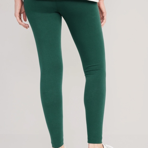 NWT OLD NAVY High-Waisted Jersey Ankle Leggings Color: Emerald Isle - Picture 2 of 4